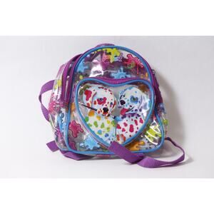 Lisa Frank Spotty & Dotty Clear Mini Backpack with Bright Puppies ~260209-WH 961